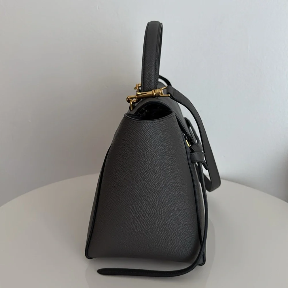 Celine *NEW* Grey Top Handle Leather Bag with Shoulder Strap & Dust Cover - Picture 5 of 14